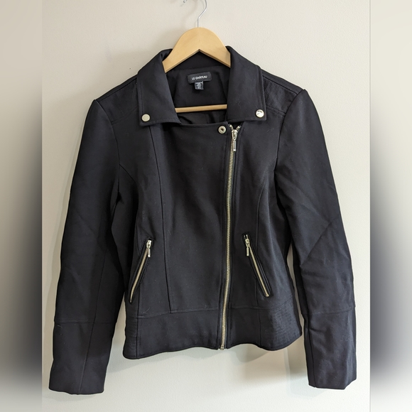 Le Chateau Black Moto Jacket Large - Picture 2 of 3